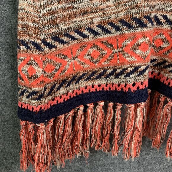 MAURICES Open Style Fringe Aztec Inspired Hooded Long Line Cardigan Sweater Sz M - Picture 10 of 15